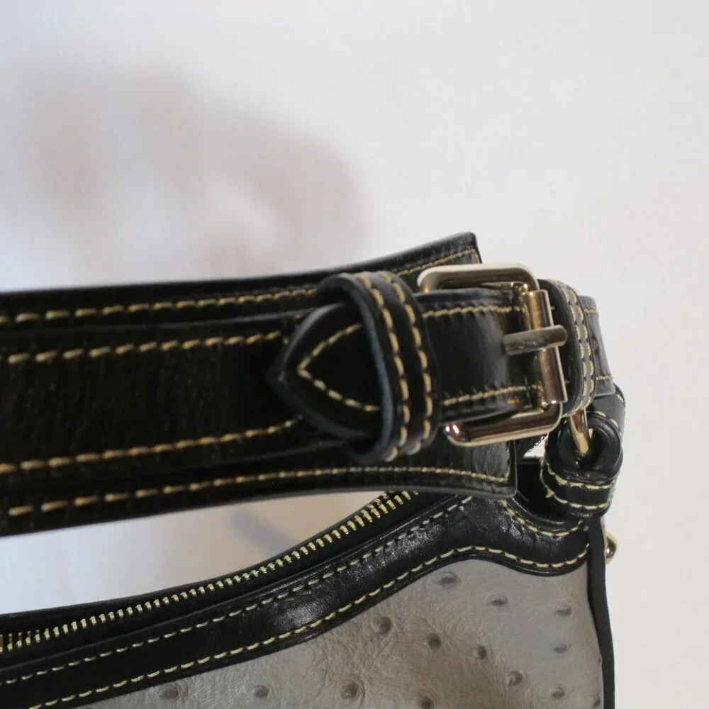 Dooney & Bourke Embossed Ostrich Style Leather Bag, Wallet, Checkbook Cover EUC